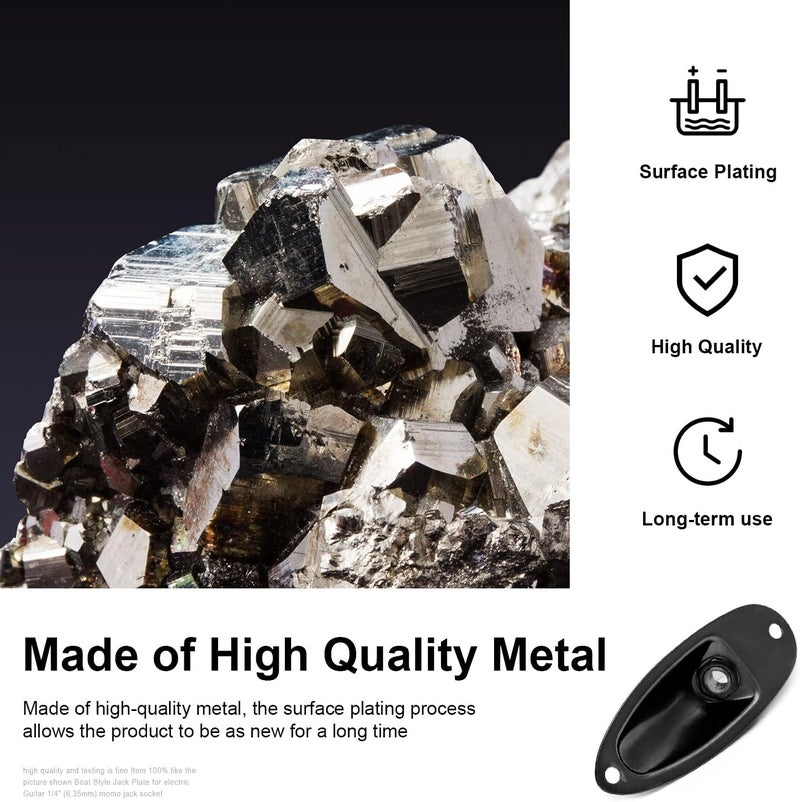 MAXCHEER Guitar Input Jack Socket Plate Output Loaded Boat Style 1/4 Inch with Screws for Fender Stratocaster Strat St Mono Electric Guitar for Electric Guitar Replacement Parts (black) - Image 5